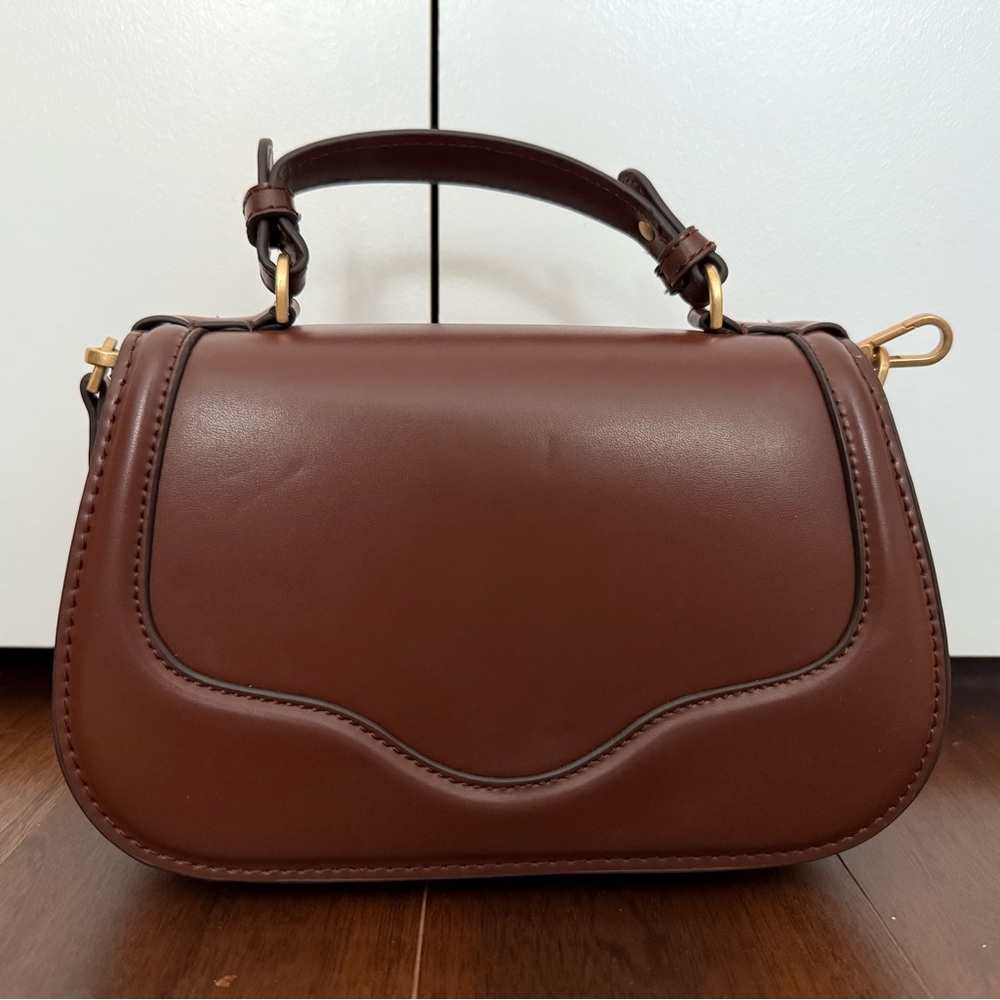 Classic Brown Leather Handbag